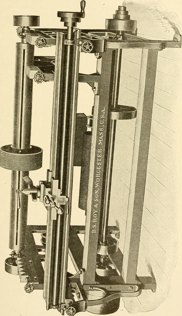 An illustration from Cyclopedia of textile work : a general reference library on cotton, woollen and worsted yarn manufacture, weaving, designing, chemistry and dyeing, finishing, knitting, and allied subjects, 1907, leaf 165
