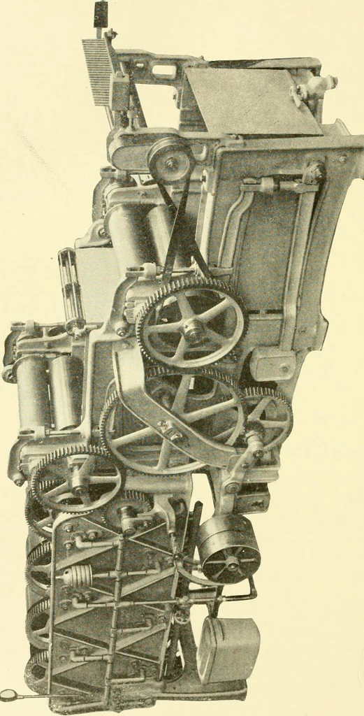 An illustration from Cyclopedia of textile work : a general reference library on cotton, woollen and worsted yarn manufacture, weaving, designing, chemistry and dyeing, finishing, knitting, and allied subjects, 1907, leaf 180