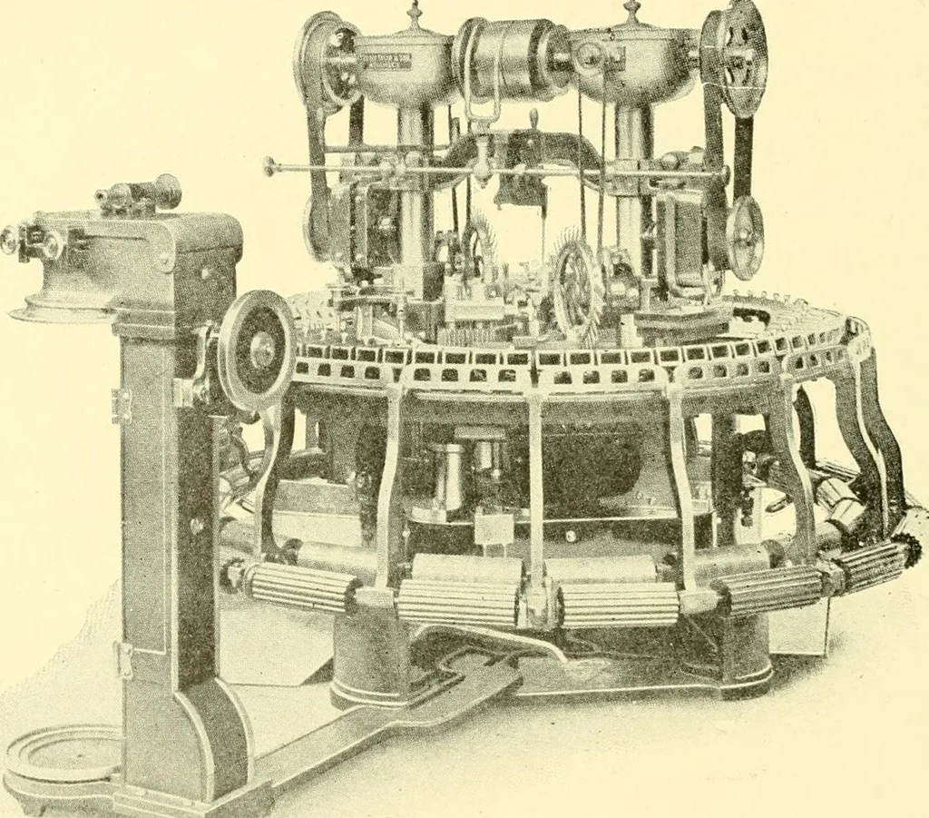 An illustration from Cyclopedia of textile work : a general reference library on cotton, woollen and worsted yarn manufacture, weaving, designing, chemistry and dyeing, finishing, knitting, and allied subjects, 1907, leaf 200