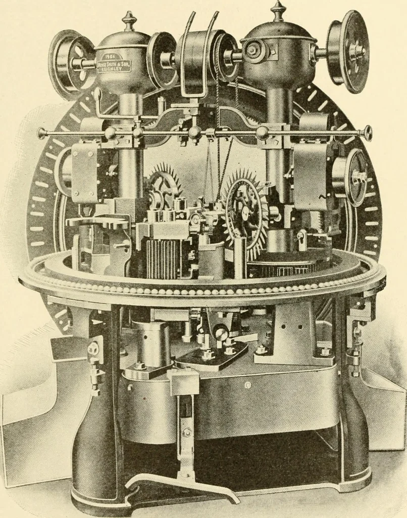 An illustration from Cyclopedia of textile work : a general reference library on cotton, woollen and worsted yarn manufacture, weaving, designing, chemistry and dyeing, finishing, knitting, and allied subjects, 1907, leaf 201