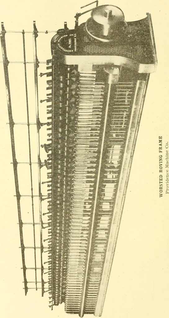 An illustration from Cyclopedia of textile work : a general reference library on cotton, woollen and worsted yarn manufacture, weaving, designing, chemistry and dyeing, finishing, knitting, and allied subjects, 1907, leaf 248