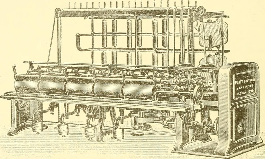 An illustration from Cyclopedia of textile work : a general reference library on cotton, woollen and worsted yarn manufacture, weaving, designing, chemistry and dyeing, finishing, knitting, and allied subjects, 1907, leaf 254