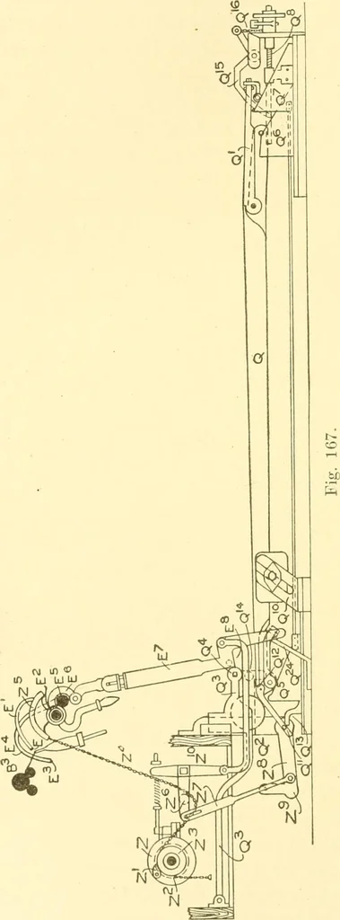 An illustration from Cyclopedia of textile work : a general reference library on cotton, woollen and worsted yarn manufacture, weaving, designing, chemistry and dyeing, finishing, knitting, and allied subjects, 1907, leaf 312