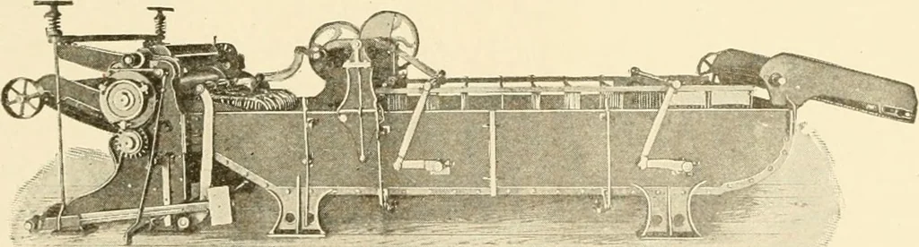 An illustration from Cyclopedia of textile work : a general reference library on cotton, woollen and worsted yarn manufacture, weaving, designing, chemistry and dyeing, finishing, knitting, and allied subjects, 1907, leaf 67