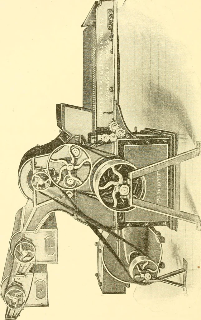 An illustration from Cyclopedia of textile work : a general reference library on cotton, woollen and worsted yarn manufacture, weaving, designing, chemistry and dyeing, finishing, knitting, and allied subjects, 1907, leaf 98