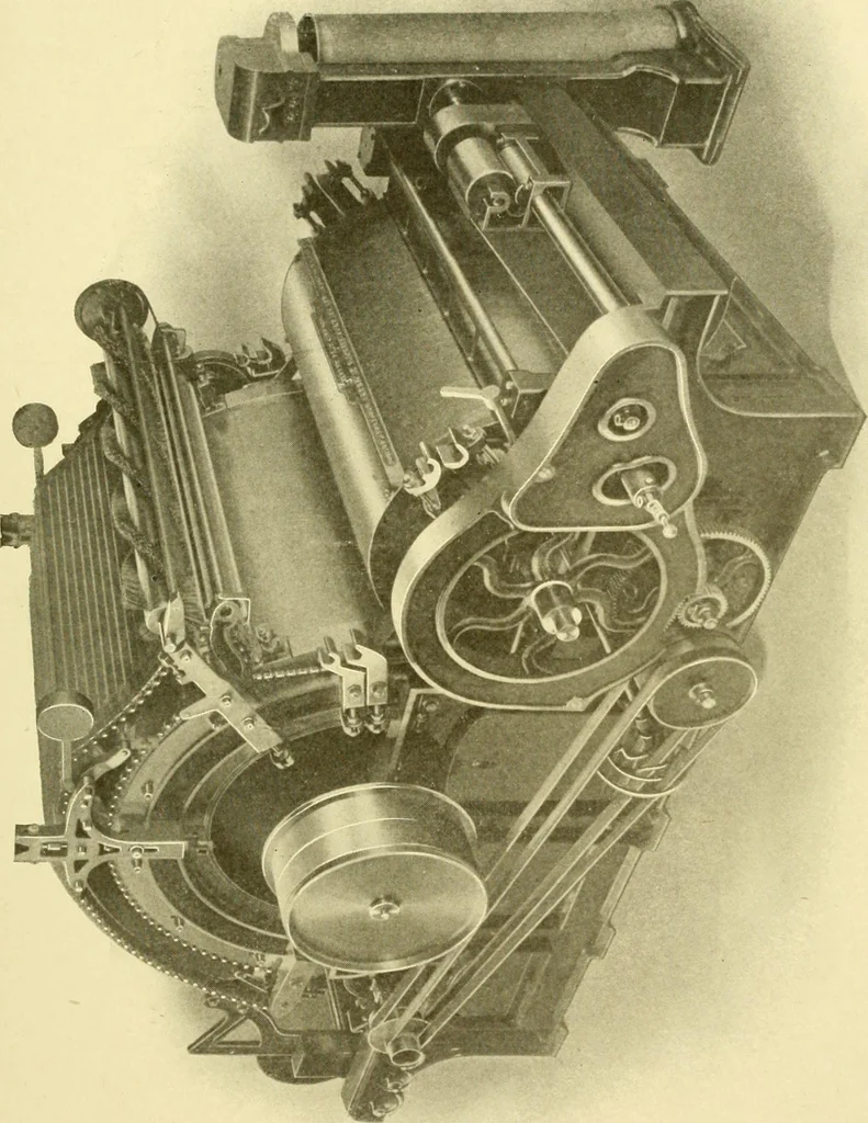 An illustration from Cyclopedia of textile work : a general reference library on cotton, woollen and worsted yarn manufacture, weaving, designing, chemistry and dyeing, finishing, knitting, and allied subjects, 1907, leaf 140