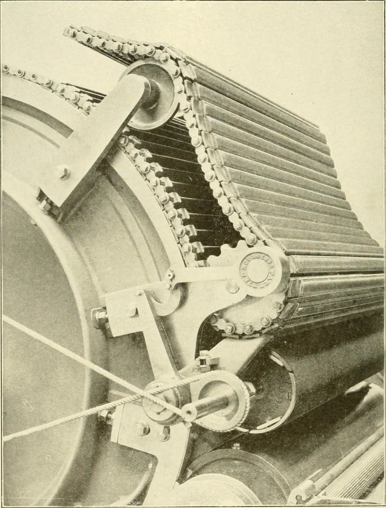 An illustration from Cyclopedia of textile work : a general reference library on cotton, woollen and worsted yarn manufacture, weaving, designing, chemistry and dyeing, finishing, knitting, and allied subjects, 1907, leaf 159