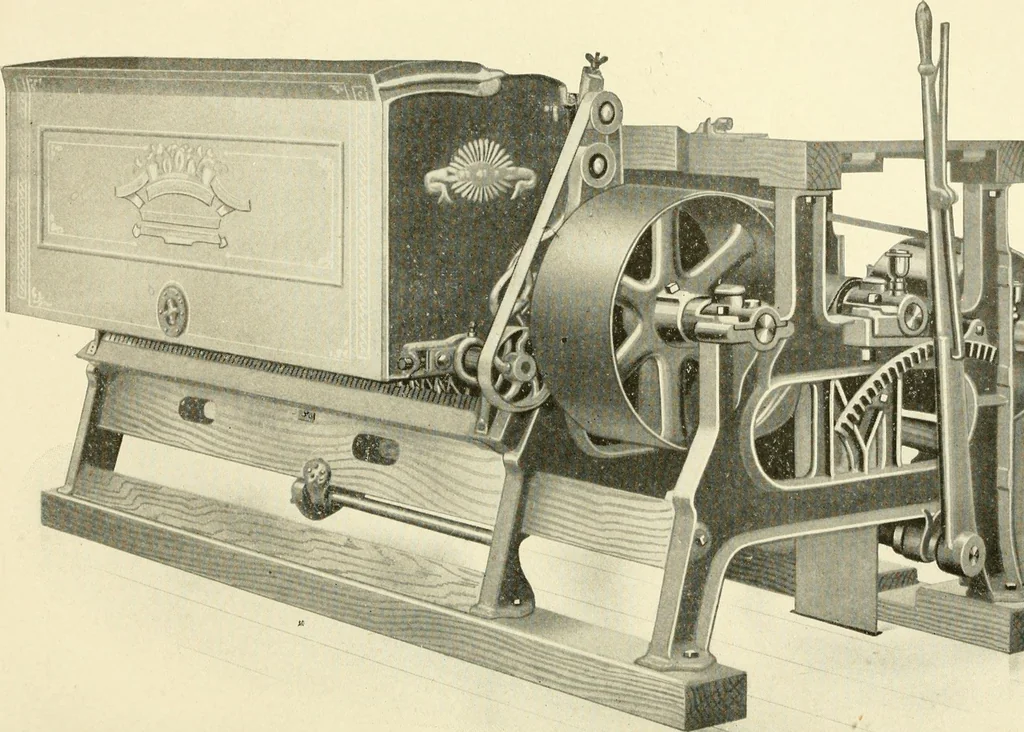 An illustration from Cyclopedia of textile work : a general reference library on cotton, woollen and worsted yarn manufacture, weaving, designing, chemistry and dyeing, finishing, knitting, and allied subjects, 1907, leaf 19