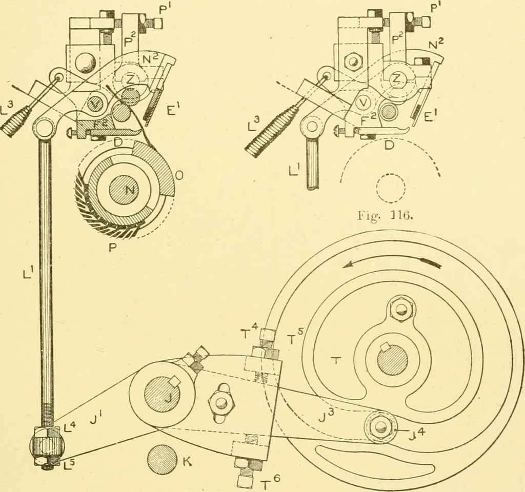 An illustration from Cyclopedia of textile work : a general reference library on cotton, woollen and worsted yarn manufacture, weaving, designing, chemistry and dyeing, finishing, knitting, and allied subjects, 1907, leaf 204