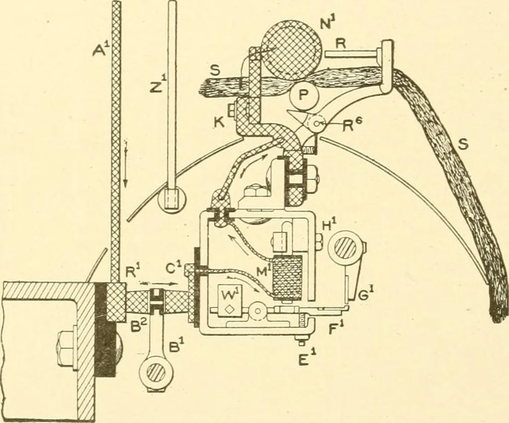 An illustration from Cyclopedia of textile work : a general reference library on cotton, woollen and worsted yarn manufacture, weaving, designing, chemistry and dyeing, finishing, knitting, and allied subjects, 1907, leaf 241