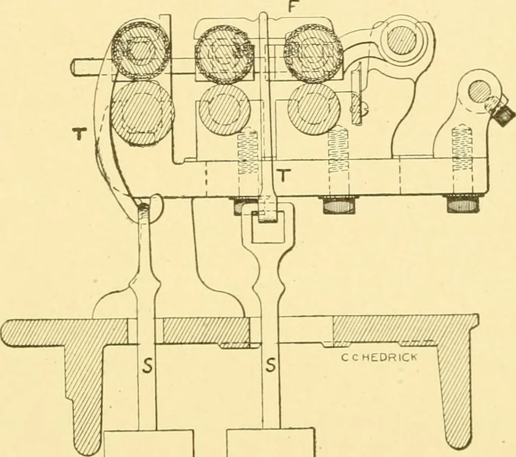 An illustration from Cyclopedia of textile work : a general reference library on cotton, woollen and worsted yarn manufacture, weaving, designing, chemistry and dyeing, finishing, knitting, and allied subjects, 1907, leaf 290