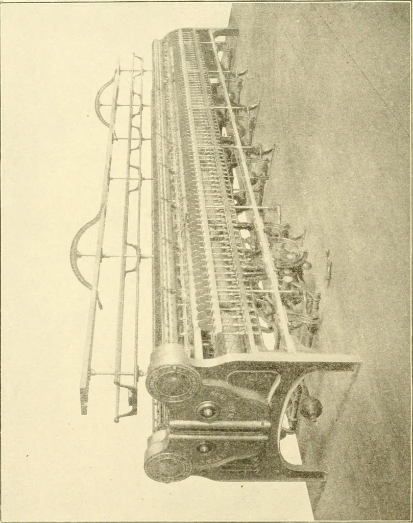 An illustration from Cyclopedia of textile work : a general reference library on cotton, woollen and worsted yarn manufacture, weaving, designing, chemistry and dyeing, finishing, knitting, and allied subjects, 1907, leaf 303