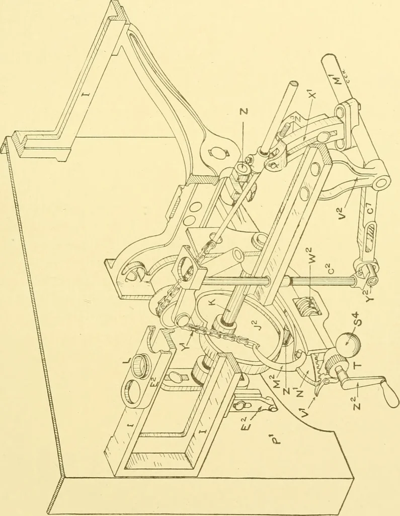 An illustration from Cyclopedia of textile work : a general reference library on cotton, woollen and worsted yarn manufacture, weaving, designing, chemistry and dyeing, finishing, knitting, and allied subjects, 1907, leaf 328