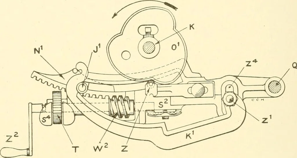 An illustration from Cyclopedia of textile work : a general reference library on cotton, woollen and worsted yarn manufacture, weaving, designing, chemistry and dyeing, finishing, knitting, and allied subjects, 1907, leaf 331