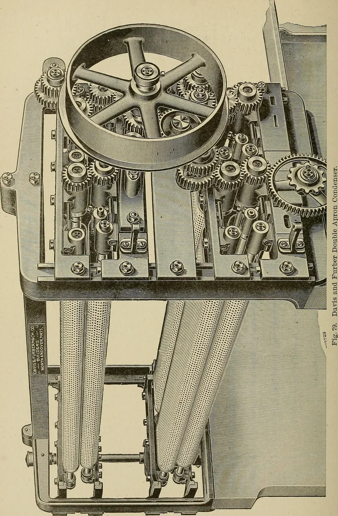 An illustration from Cyclopedia of textile work : a general reference library on cotton, woolen and worsted yarn manufacture, weaving, designing, chemistry and dyeing, finishing, knitting, and allied subjects, 1911, leaf 159