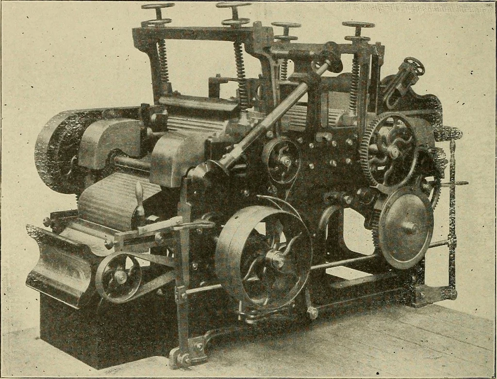 An illustration from Cyclopedia of textile work : a general reference library on cotton, woolen and worsted yarn manufacture, weaving, designing, chemistry and dyeing, finishing, knitting, and allied subjects, 1911, leaf 171