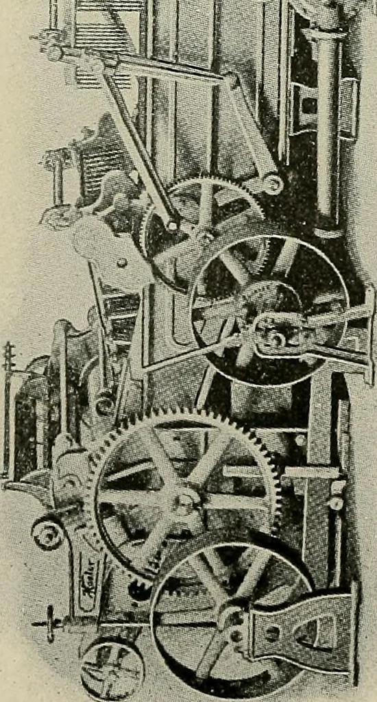 An illustration from Cyclopedia of textile work : a general reference library on cotton, woolen and worsted yarn manufacture, weaving, designing, chemistry and dyeing, finishing, knitting, and allied subjects, 1911, leaf 19