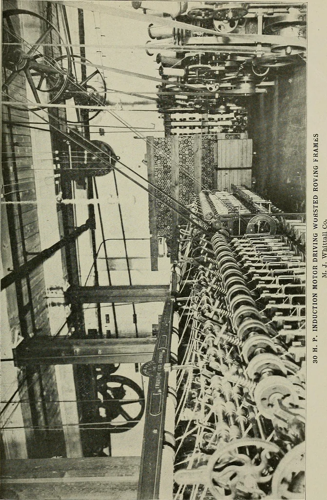 An illustration from Cyclopedia of textile work : a general reference library on cotton, woolen and worsted yarn manufacture, weaving, designing, chemistry and dyeing, finishing, knitting, and allied subjects, 1911, leaf 198