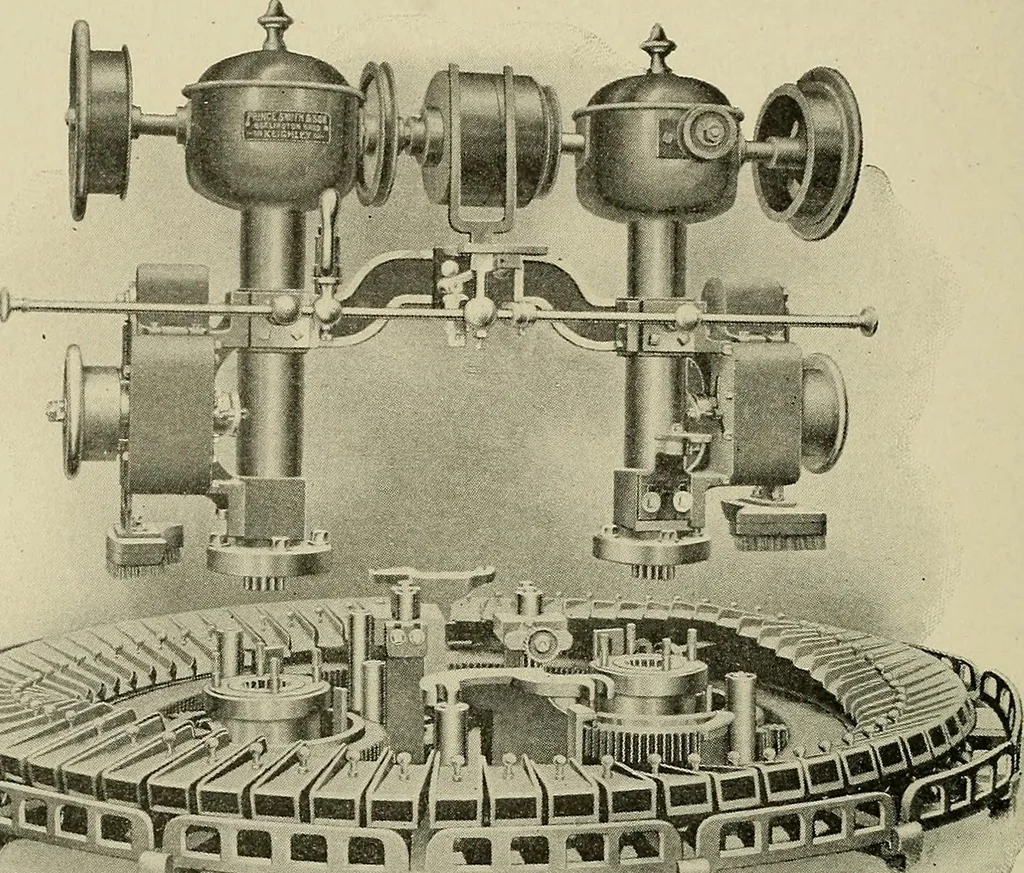 An illustration from Cyclopedia of textile work : a general reference library on cotton, woolen and worsted yarn manufacture, weaving, designing, chemistry and dyeing, finishing, knitting, and allied subjects, 1911, leaf 209