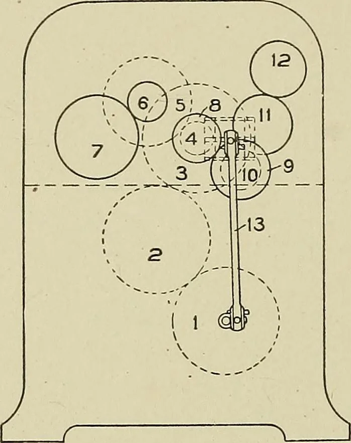 An illustration from Cyclopedia of textile work : a general reference library on cotton, woolen and worsted yarn manufacture, weaving, designing, chemistry and dyeing, finishing, knitting, and allied subjects, 1911, leaf 261