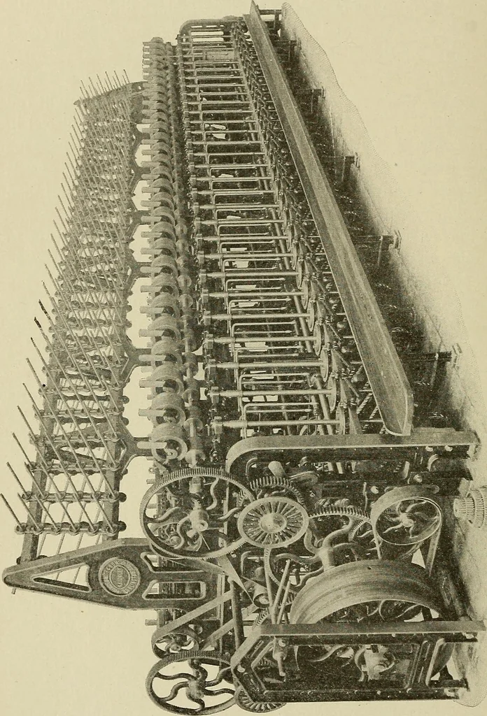 An illustration from Cyclopedia of textile work : a general reference library on cotton, woolen and worsted yarn manufacture, weaving, designing, chemistry and dyeing, finishing, knitting, and allied subjects, 1911, leaf 327