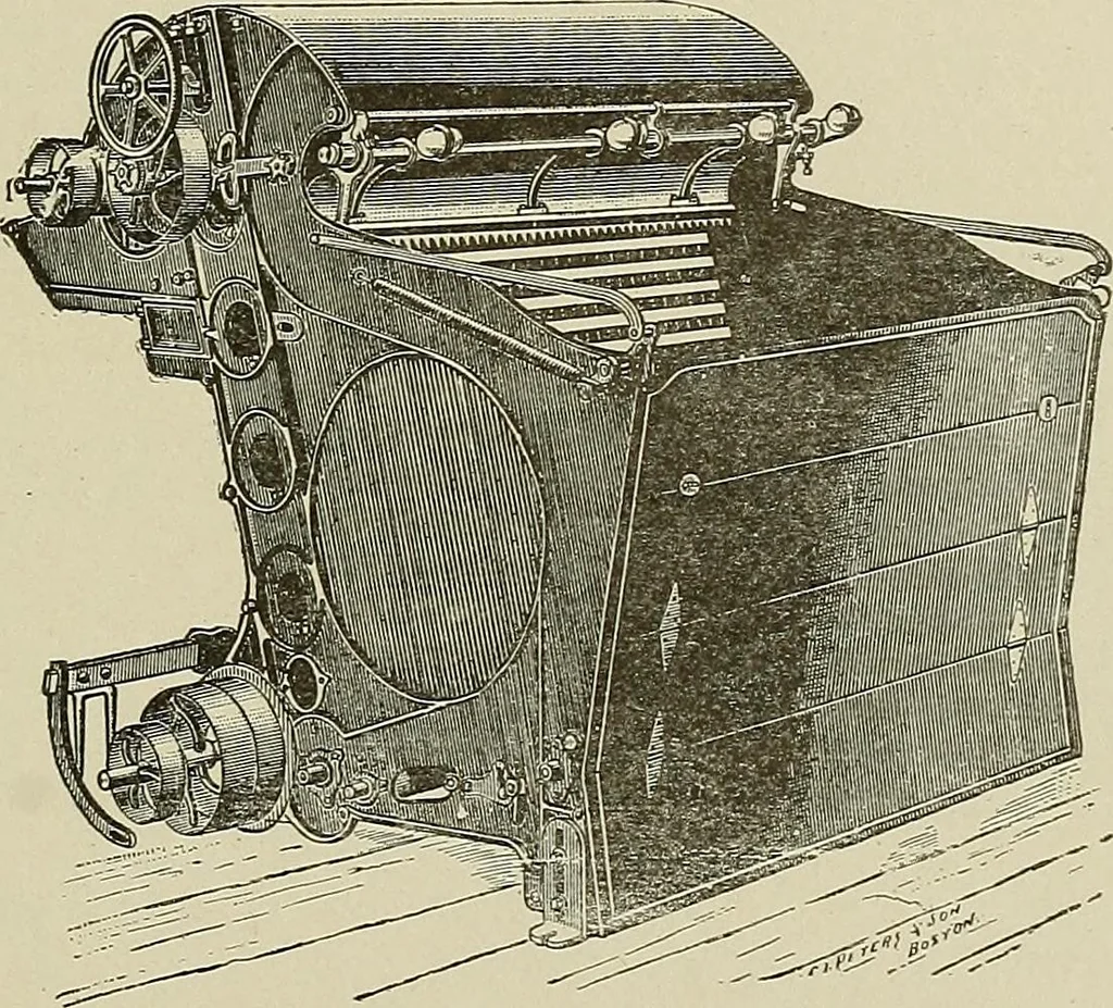 An illustration from Cyclopedia of textile work : a general reference library on cotton, woolen and worsted yarn manufacture, weaving, designing, chemistry and dyeing, finishing, knitting, and allied subjects, 1911, leaf 62