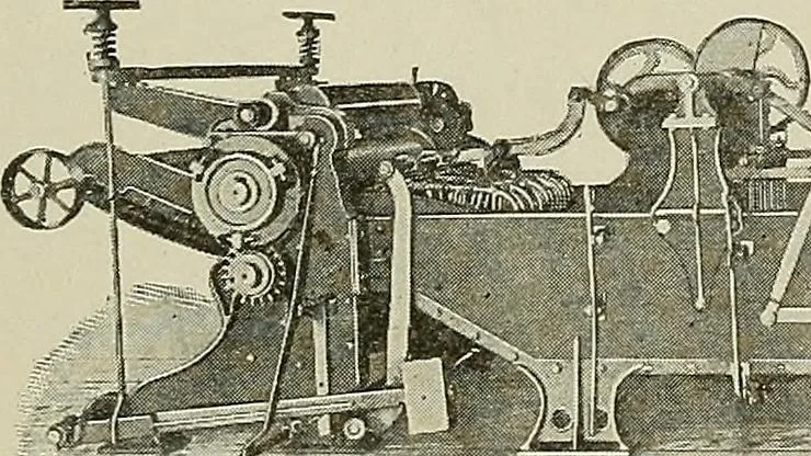 An illustration from Cyclopedia of textile work : a general reference library on cotton, woolen and worsted yarn manufacture, weaving, designing, chemistry and dyeing, finishing, knitting, and allied subjects, 1911, leaf 68