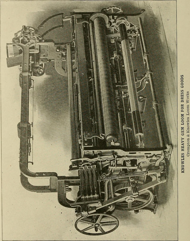 An illustration from Cyclopedia of textile work : a general reference library on cotton, woolen and worsted yarn manufacture, weaving, designing, chemistry and dyeing, finishing, knitting, and allied subjects, 1911, leaf 137