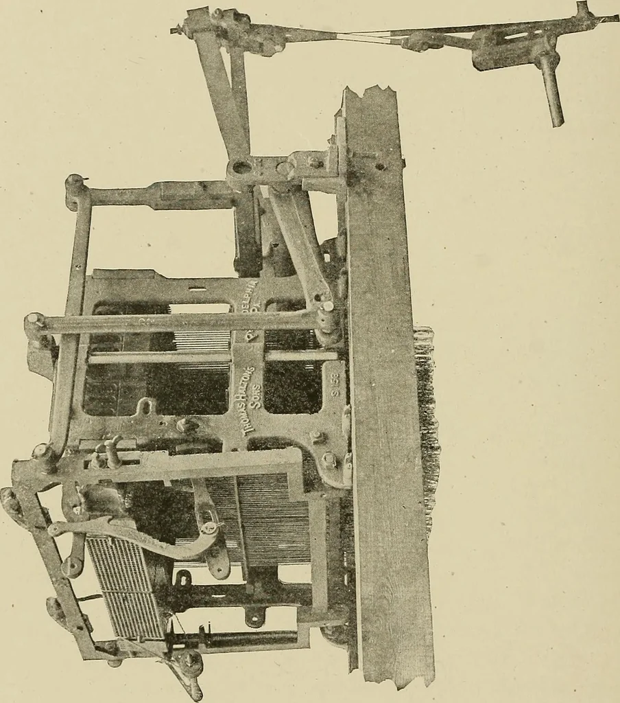 An illustration from Cyclopedia of textile work : a general reference library on cotton, woolen and worsted yarn manufacture, weaving, designing, chemistry and dyeing, finishing, knitting, and allied subjects, 1911, leaf 199