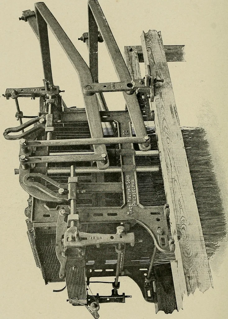 An illustration from Cyclopedia of textile work : a general reference library on cotton, woolen and worsted yarn manufacture, weaving, designing, chemistry and dyeing, finishing, knitting, and allied subjects, 1911, leaf 231