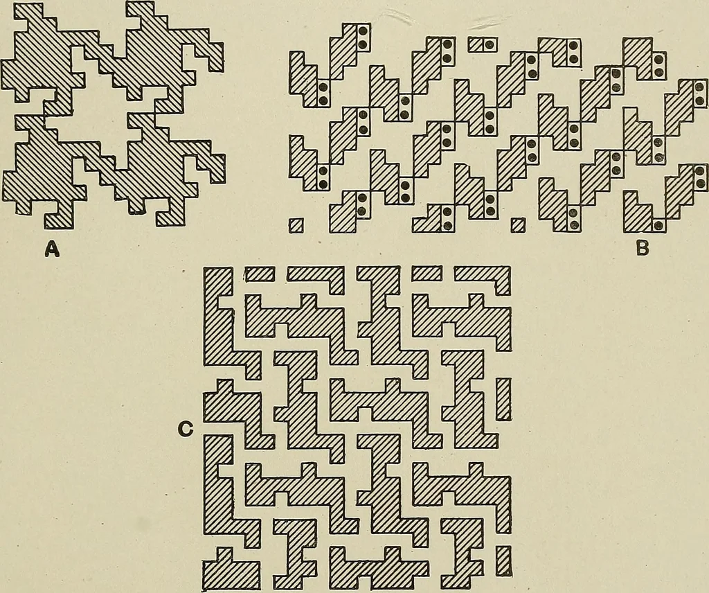 An illustration from Cyclopedia of textile work : a general reference library on cotton, woolen and worsted yarn manufacture, weaving, designing, chemistry and dyeing, finishing, knitting, and allied subjects, 1911, leaf 94