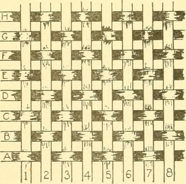 An illustration from Cyclopedia of textile work : a general reference library on cotton, woollen and worsted yarn manufacture, weaving, designing, chemistry and dyeing, finishing, knitting, and allied subjects, 1907, leaf 21