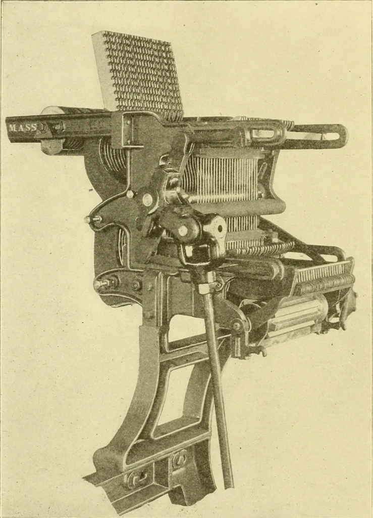 An illustration from Cyclopedia of textile work : a general reference library on cotton, woollen and worsted yarn manufacture, weaving, designing, chemistry and dyeing, finishing, knitting, and allied subjects, 1907, leaf 264