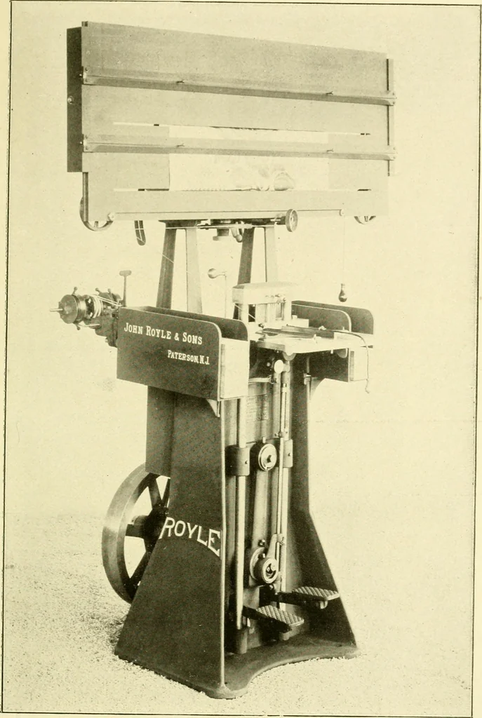 An illustration from Cyclopedia of textile work : a general reference library on cotton, woollen and worsted yarn manufacture, weaving, designing, chemistry and dyeing, finishing, knitting, and allied subjects, 1907, leaf 315