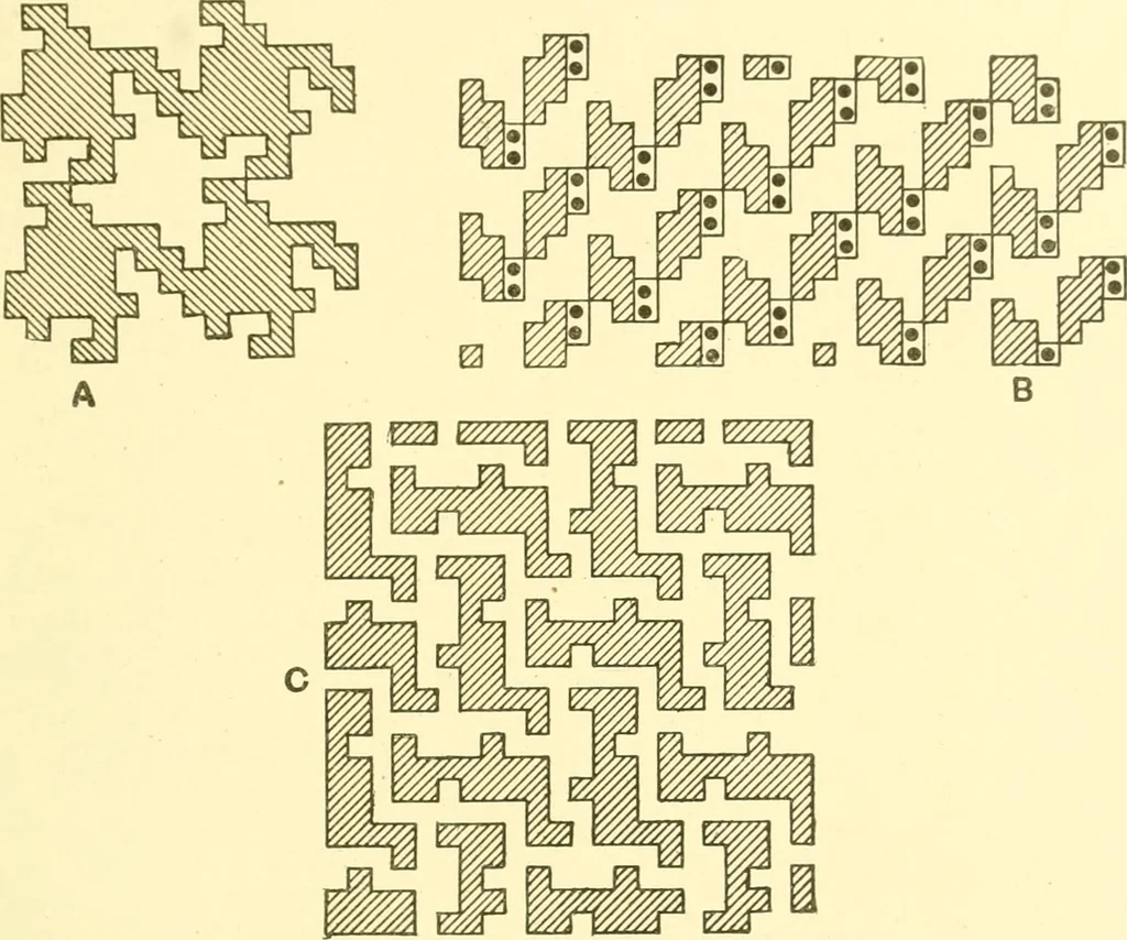 An illustration from Cyclopedia of textile work : a general reference library on cotton, woollen and worsted yarn manufacture, weaving, designing, chemistry and dyeing, finishing, knitting, and allied subjects, 1907, leaf 93