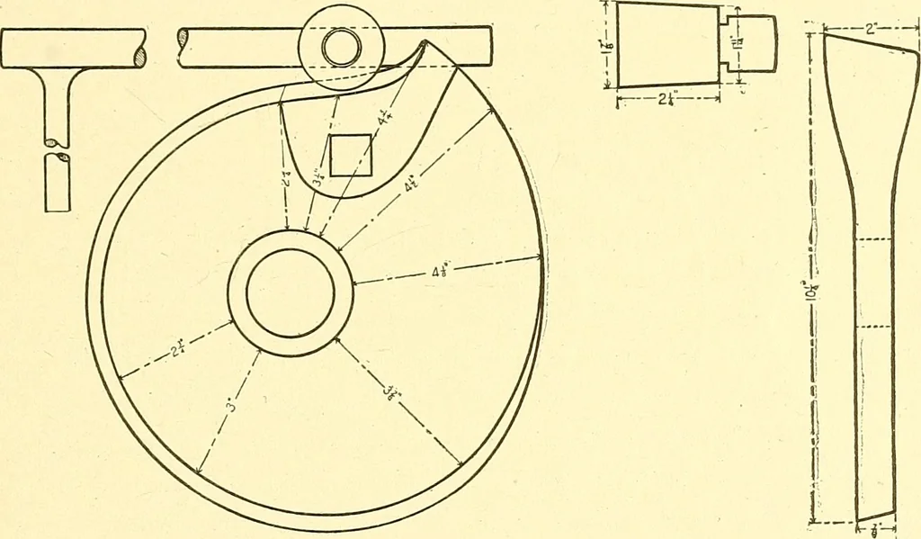 An illustration from Cyclopedia of textile work : a general reference library on cotton, woolen and worsted yarn manufacture, weaving, designing, chemistry and dyeing, finishing, knitting, and allied subjects, 1911, leaf 146