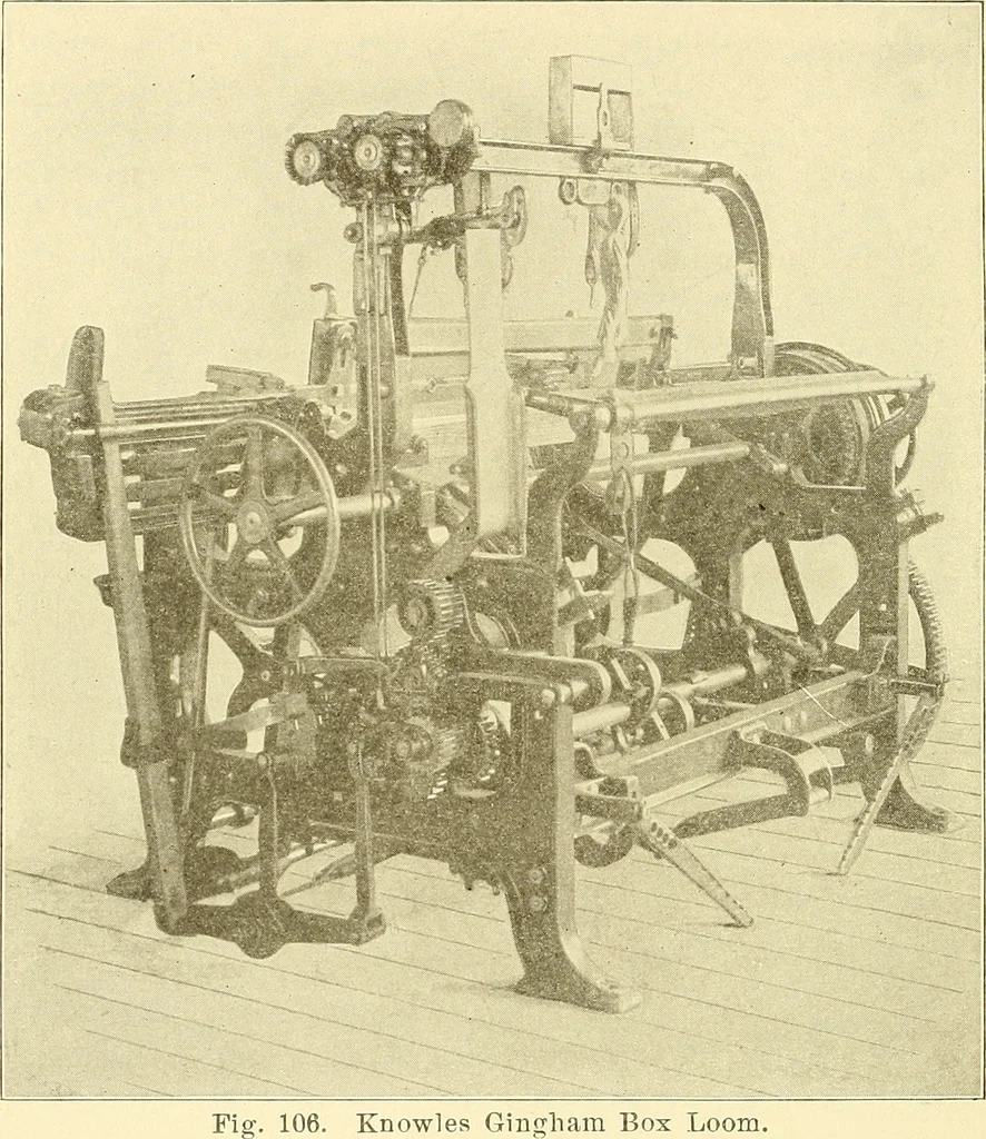 An illustration from Cyclopedia of textile work : a general reference library on cotton, woolen and worsted yarn manufacture, weaving, designing, chemistry and dyeing, finishing, knitting, and allied subjects, 1911, leaf 199