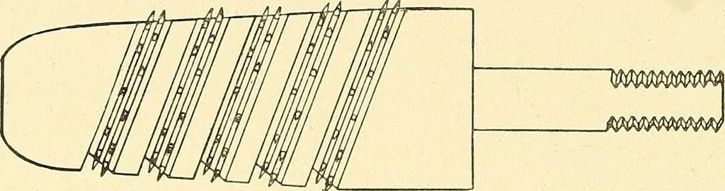 An illustration from Cyclopedia of textile work : a general reference library on cotton, woolen and worsted yarn manufacture, weaving, designing, chemistry and dyeing, finishing, knitting, and allied subjects, 1911, leaf 235