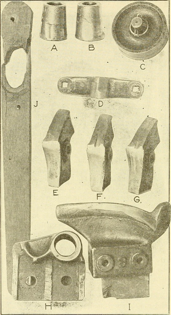 An illustration from Cyclopedia of textile work : a general reference library on cotton, woolen and worsted yarn manufacture, weaving, designing, chemistry and dyeing, finishing, knitting, and allied subjects, 1911, leaf 247
