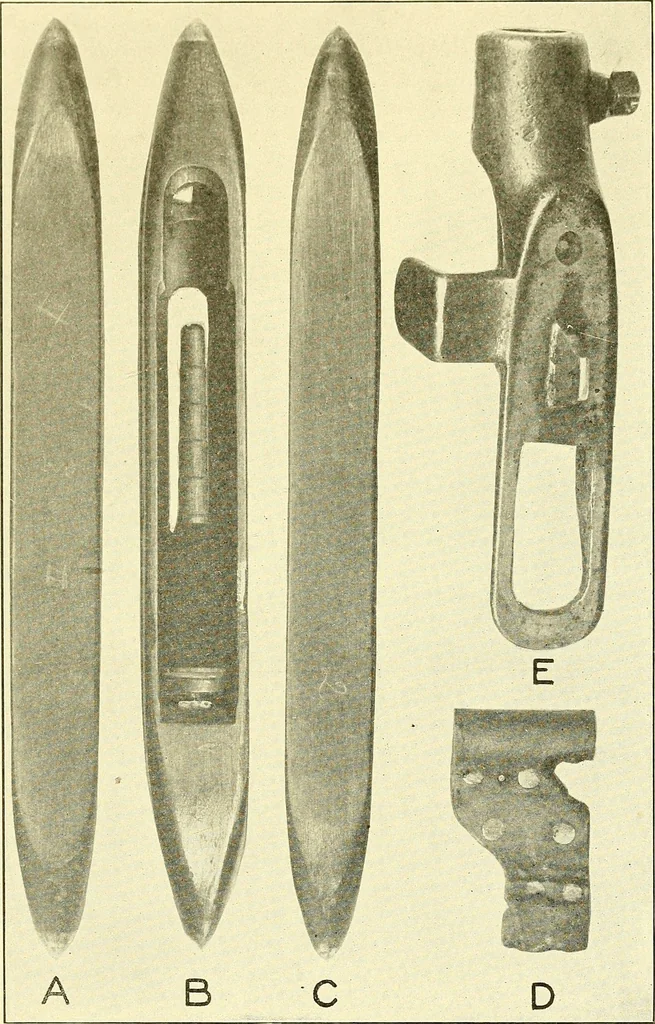 An illustration from Cyclopedia of textile work : a general reference library on cotton, woolen and worsted yarn manufacture, weaving, designing, chemistry and dyeing, finishing, knitting, and allied subjects, 1911, leaf 260