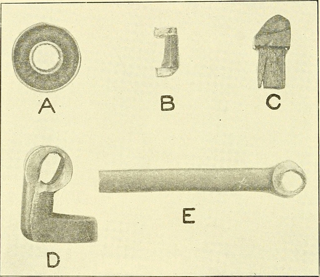 An illustration from Cyclopedia of textile work : a general reference library on cotton, woolen and worsted yarn manufacture, weaving, designing, chemistry and dyeing, finishing, knitting, and allied subjects, 1911, leaf 263