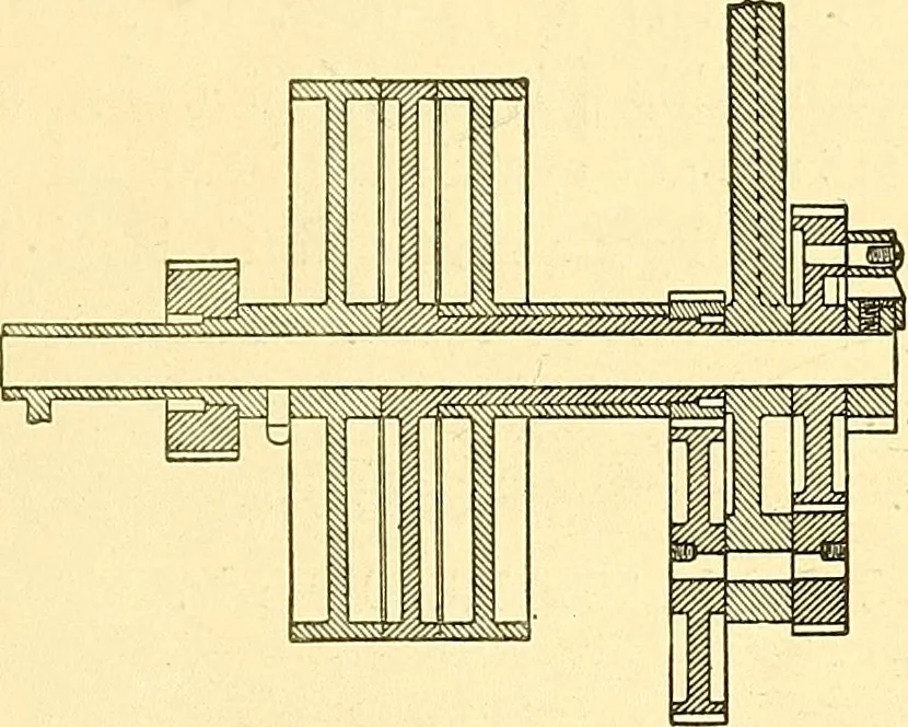 An illustration from Cyclopedia of textile work : a general reference library on cotton, woolen and worsted yarn manufacture, weaving, designing, chemistry and dyeing, finishing, knitting, and allied subjects, 1911, leaf 34