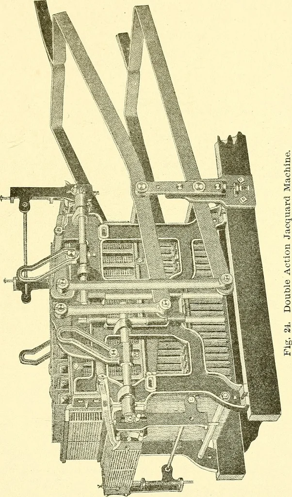 An illustration from Cyclopedia of textile work : a general reference library on cotton, woolen and worsted yarn manufacture, weaving, designing, chemistry and dyeing, finishing, knitting, and allied subjects, 1911, leaf 344