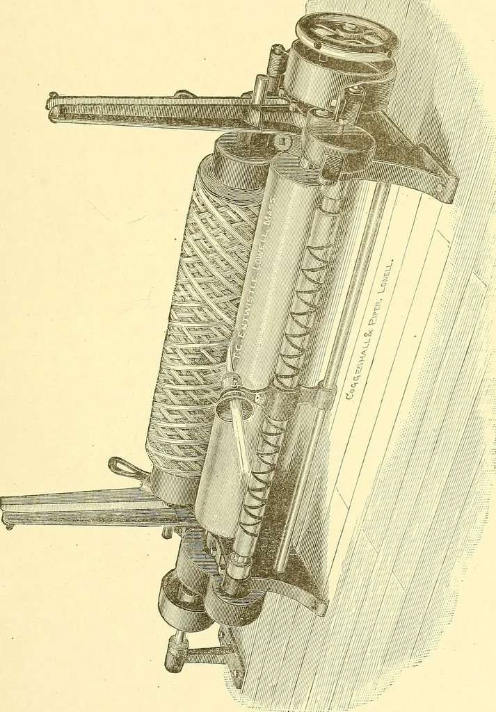 An illustration from Cyclopedia of textile work : a general reference library on cotton, woolen and worsted yarn manufacture, weaving, designing, chemistry and dyeing, finishing, knitting, and allied subjects, 1911, leaf 44