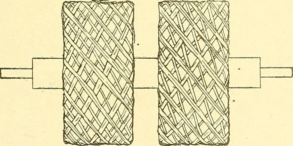 An illustration from Cyclopedia of textile work : a general reference library on cotton, woolen and worsted yarn manufacture, weaving, designing, chemistry and dyeing, finishing, knitting, and allied subjects, 1911, leaf 46