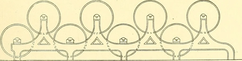 An illustration from Cyclopedia of textile work : a general reference library on cotton, woolen and worsted yarn manufacture, weaving, designing, chemistry and dyeing, finishing, knitting, and allied subjects, 1911, leaf 52