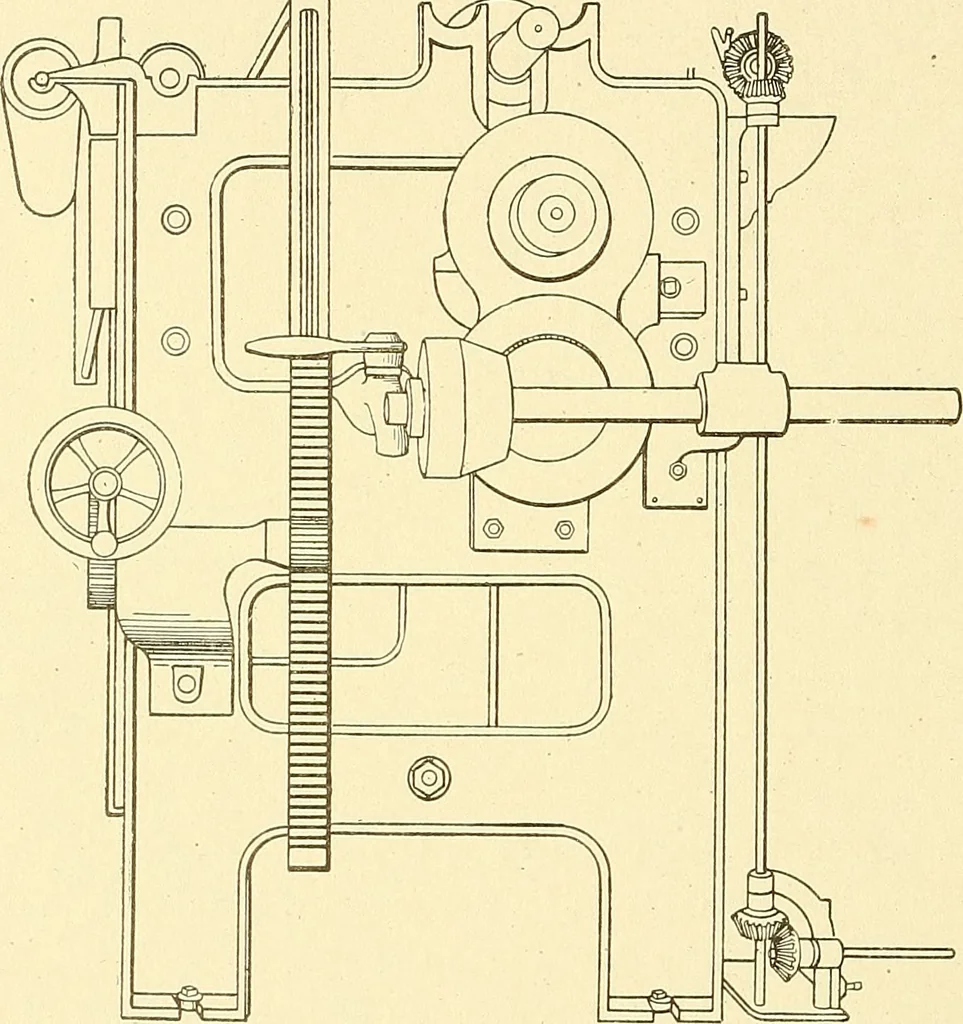 An illustration from Cyclopedia of textile work : a general reference library on cotton, woolen and worsted yarn manufacture, weaving, designing, chemistry and dyeing, finishing, knitting, and allied subjects, 1911, leaf 53