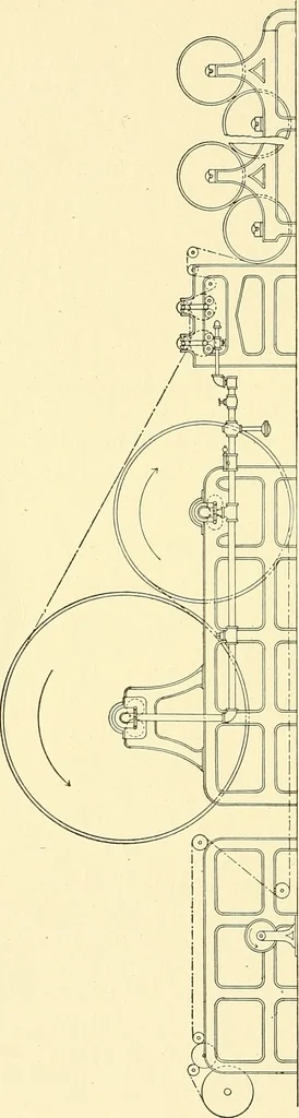 An illustration from Cyclopedia of textile work : a general reference library on cotton, woolen and worsted yarn manufacture, weaving, designing, chemistry and dyeing, finishing, knitting, and allied subjects, 1911, leaf 57