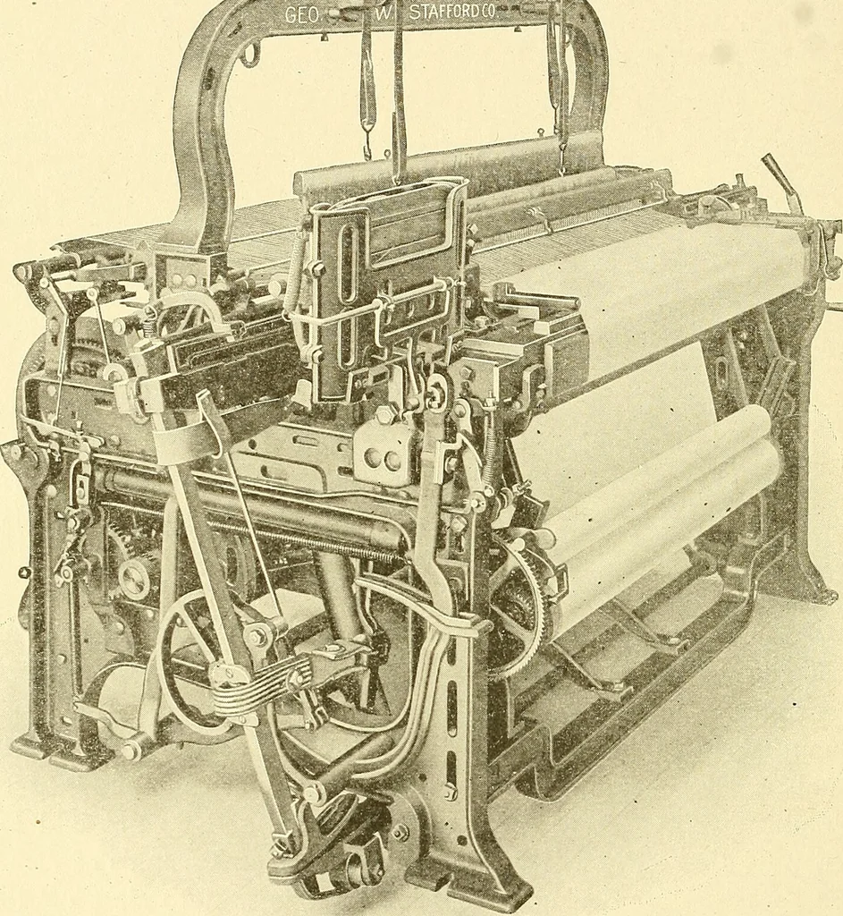 An illustration from Cyclopedia of textile work : a general reference library on cotton, woolen and worsted yarn manufacture, weaving, designing, chemistry and dyeing, finishing, knitting, and allied subjects, 1911, leaf 99