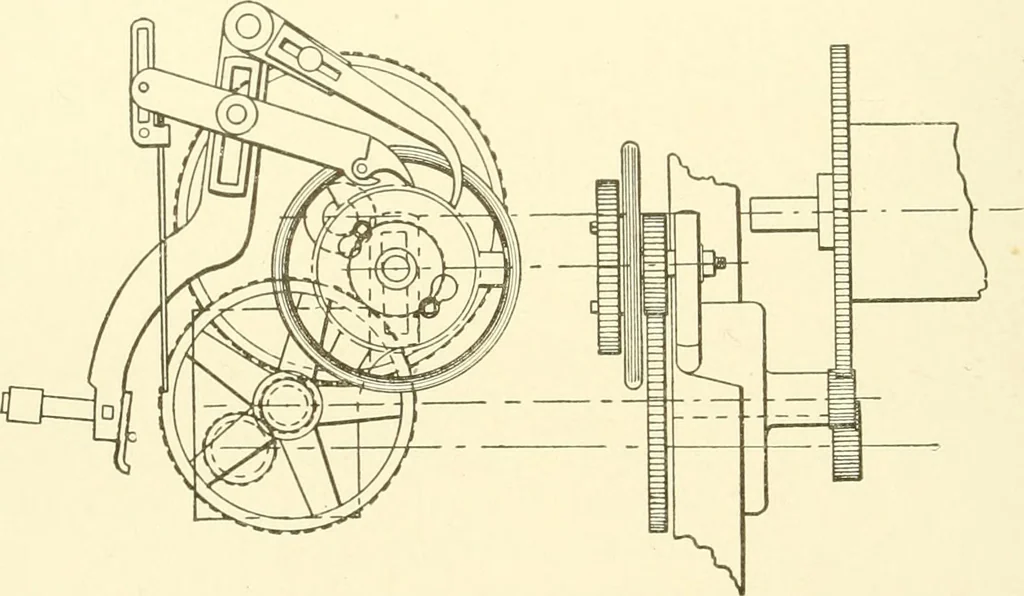 An illustration from Cyclopedia of textile work : a general reference library on cotton, woollen and worsted yarn manufacture, weaving, designing, chemistry and dyeing, finishing, knitting, and allied subjects, 1907, leaf 186